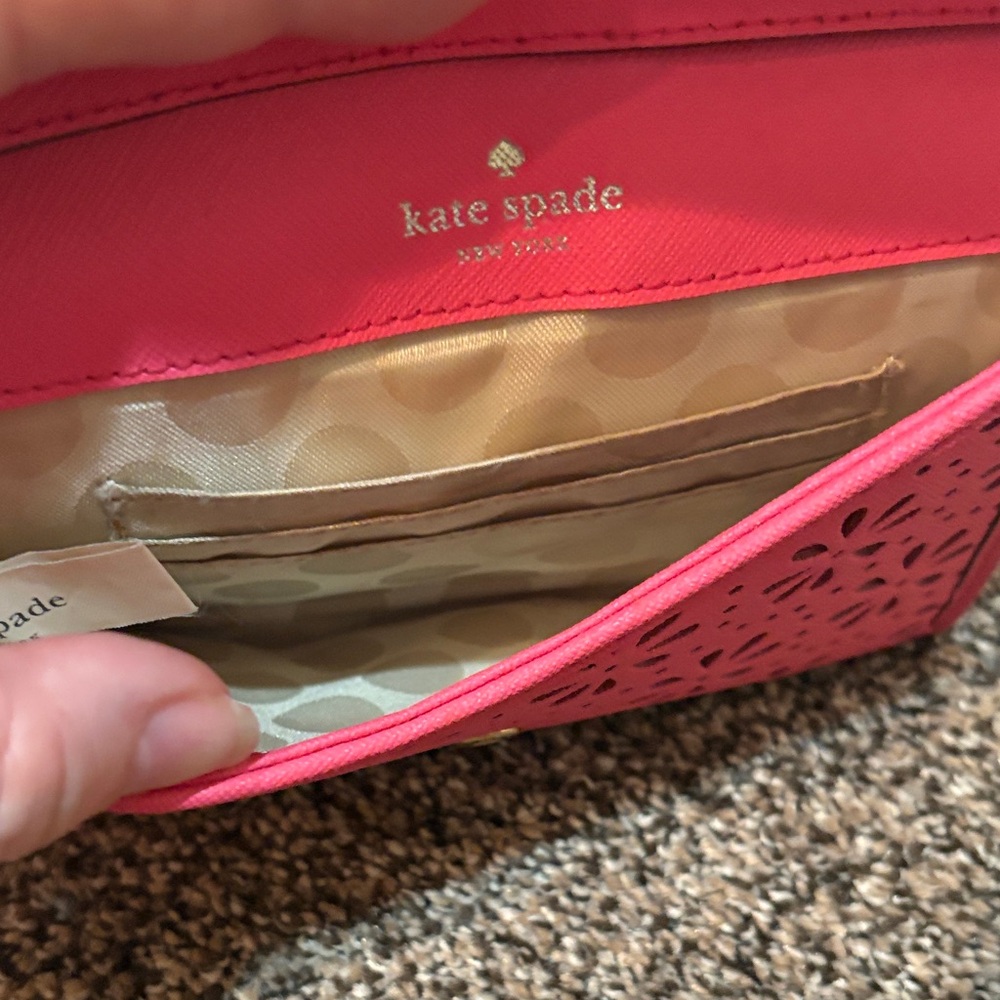 EUC Kate Spade Coral Floral Crossbody Bag - Picture 9 of 10